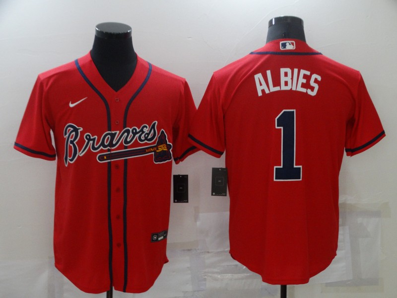 Men's Atlanta Braves Ozzie Albies #1 Red Jersey